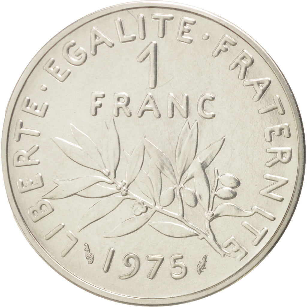 FRANCE, Franc, 1975, KM #P528, MS(65-70), Silver, Gadoury #104.P2, 13.70
