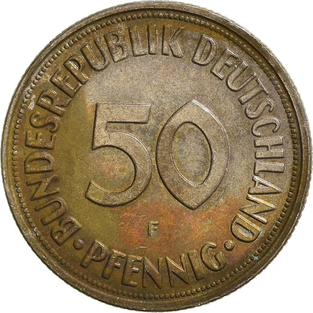 Moneda, ALEMANIA - REPÚBLICA FEDERAL, 50 Pfennig, 1950
