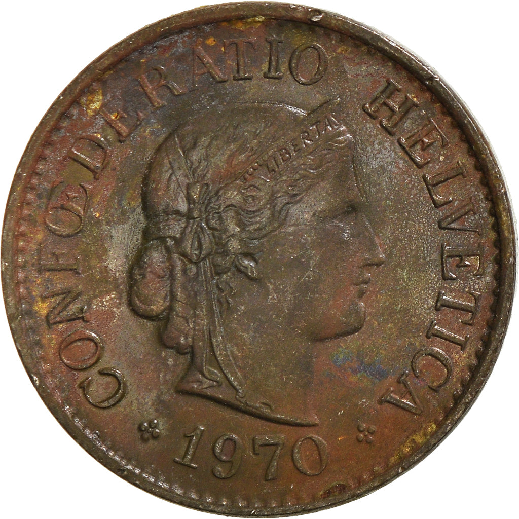 Moeda, Suíça, 10 Rappen, 1970