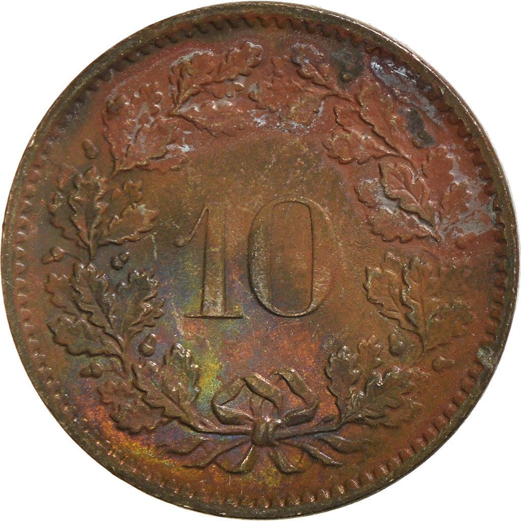 Moeda, Suíça, 10 Rappen, 1970