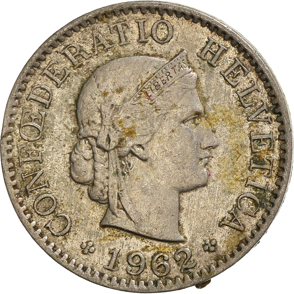 Moeda, Suíça, 5 Rappen, 1962