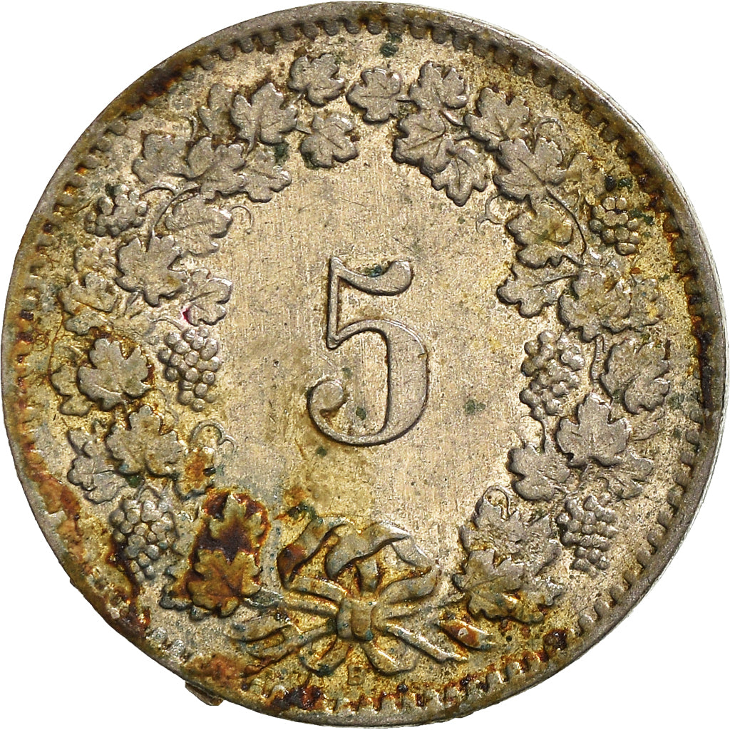 Moeda, Suíça, 5 Rappen, 1962