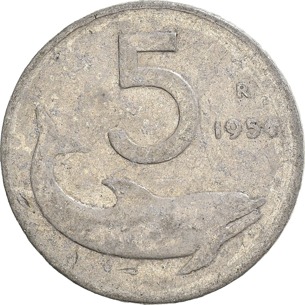 Munten, Italië, 5 Lire, 1954
