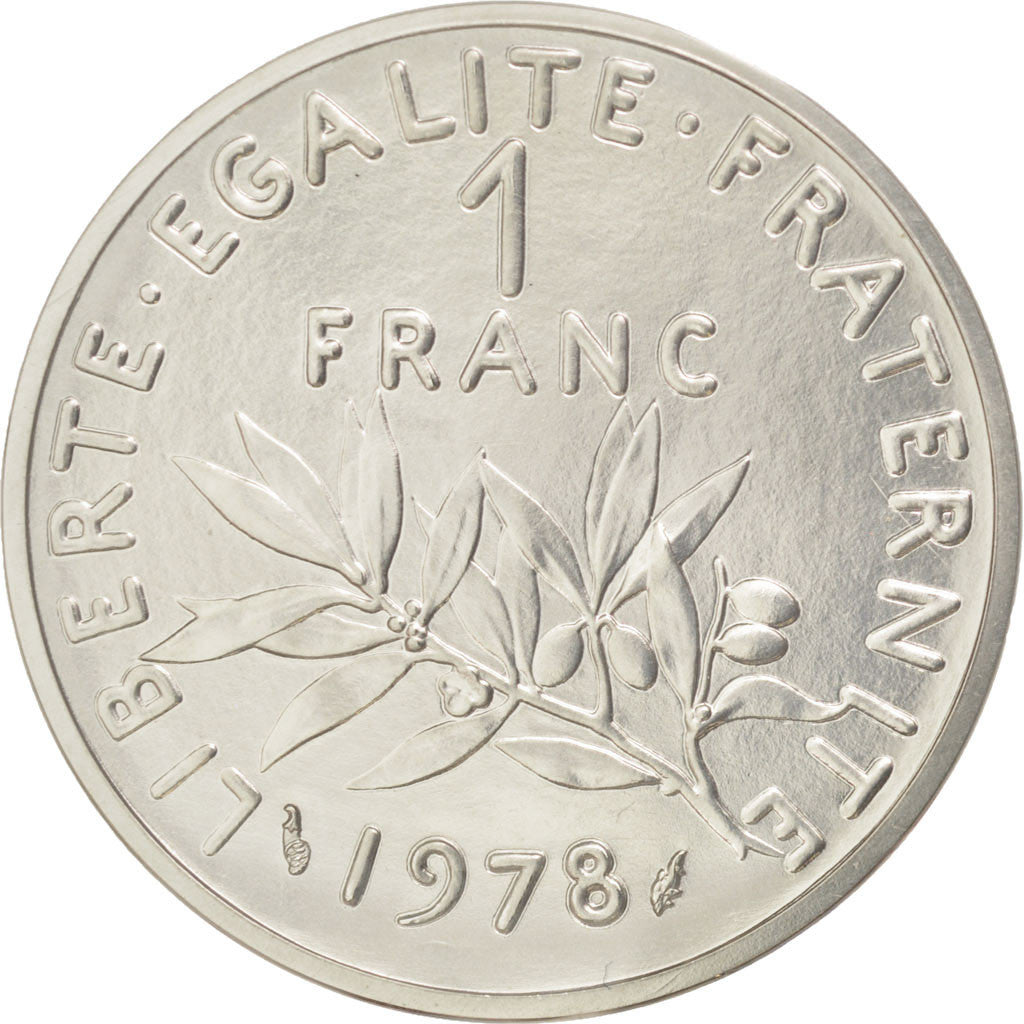 Vème République, 1 Franc Semeuse 1978, Piéfort Argent, KM P609
