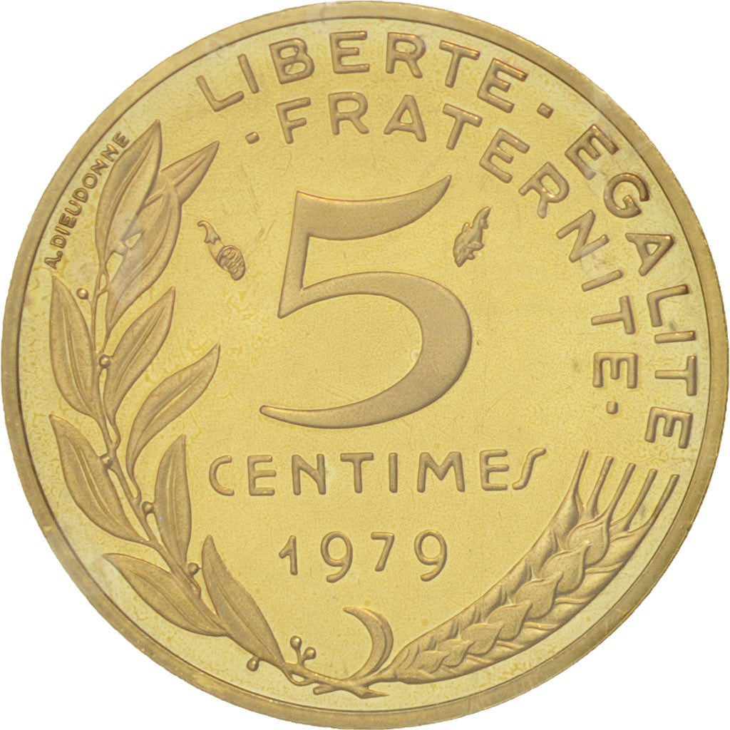 FRANCE, 5 Centimes, 1979, KM #P625, MS(65-70), Cupro-nickel Aluminium, Gadoury..