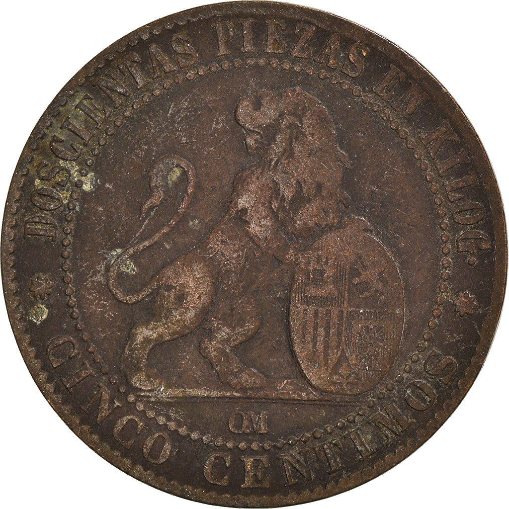 Moneta, Spagna, 5 Centimos, 1870