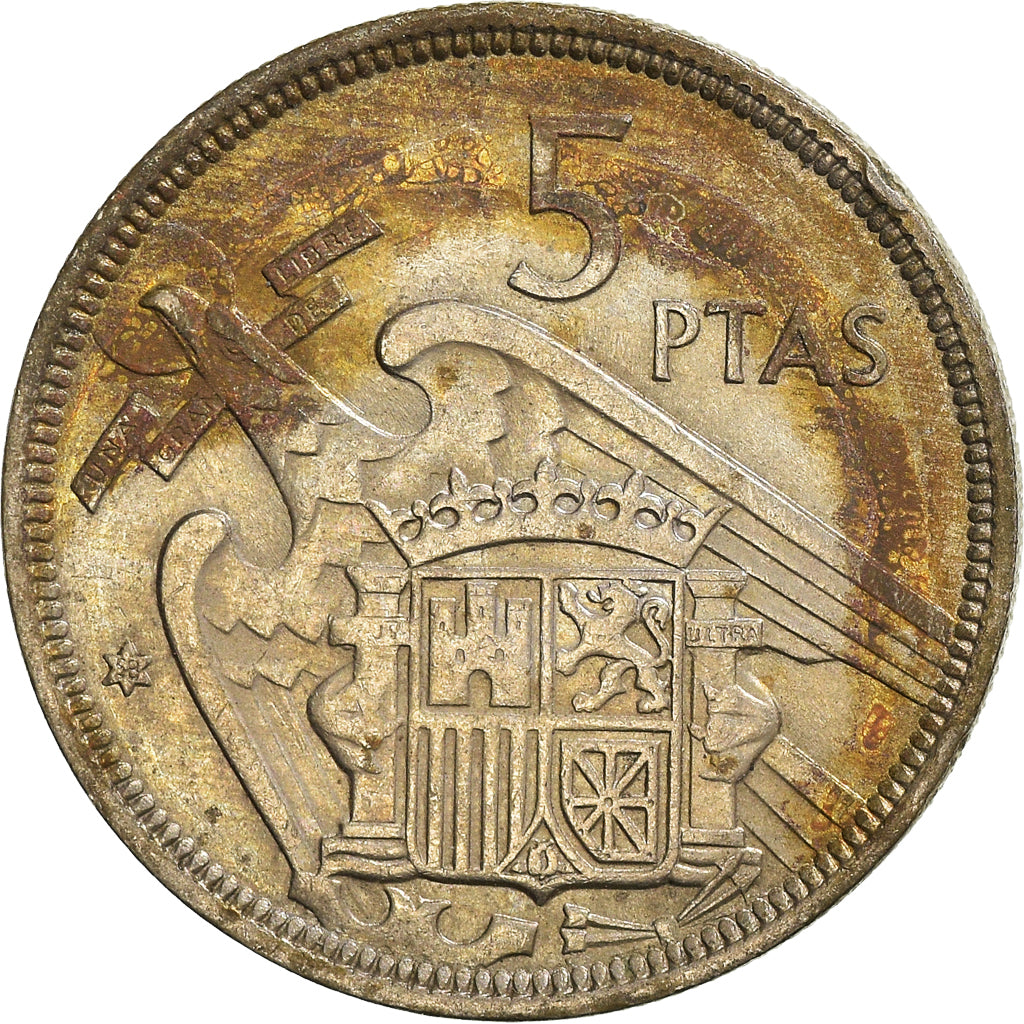 Münze, Spanien, 5 Pesetas, 1957 (58)