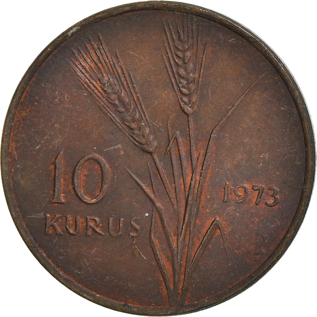 Coin, Turkey, 10 Kurus, 1973