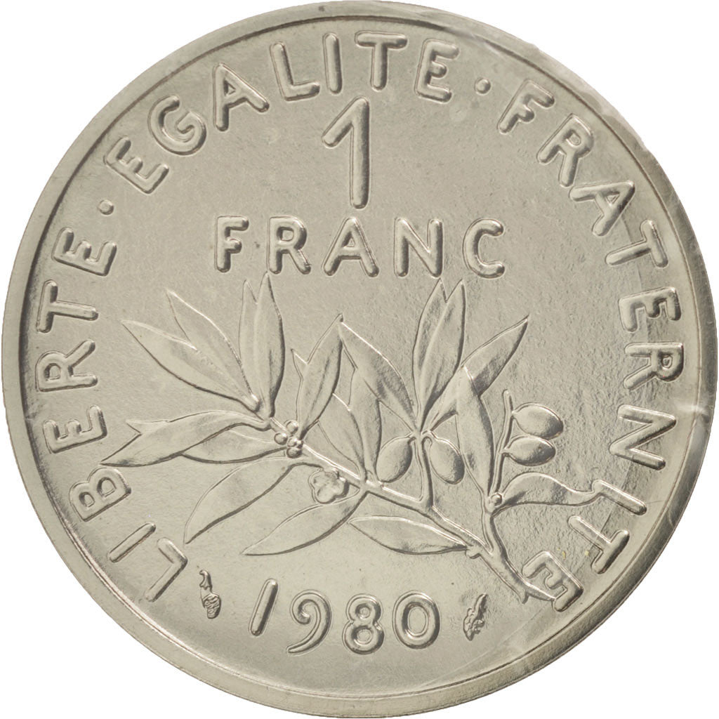 FRANCE, Franc, 1980, KM #P668, MS(65-70), Nickel, Gadoury #104.P1, 12.00
