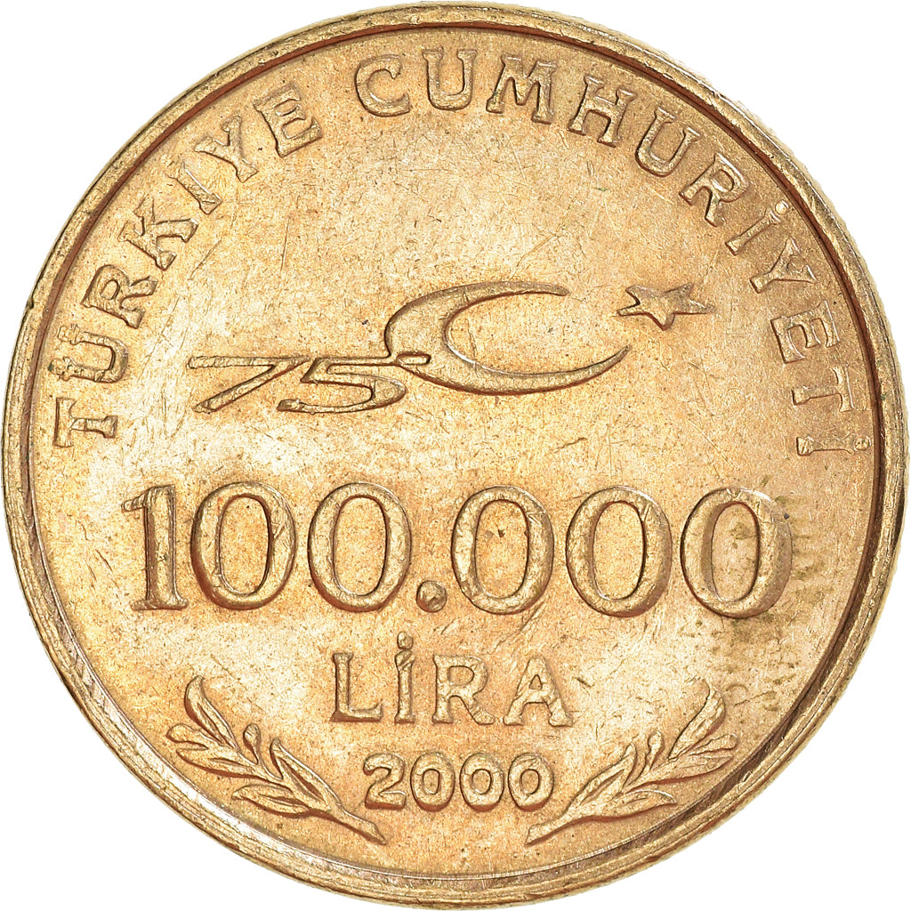 Coin, Turkey, 100000 Lira, 100 Bin Lira, 2000