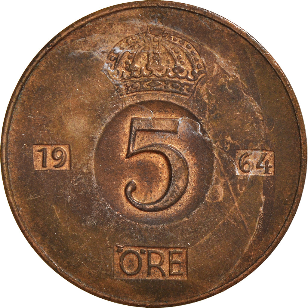 Coin, Sweden, 5 Öre, 1964