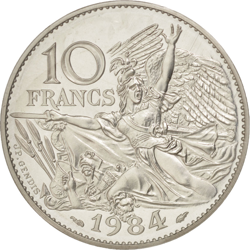 Vème République, 10 Francs François Rude 1984, Piéfort Argent, KM P920