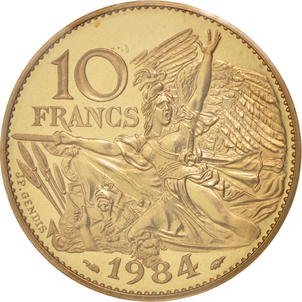 Coin, France, 10 Francs, 1984, MS(65-70), Copper-Nickel-Aluminum, KM:P919