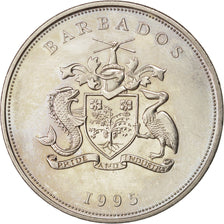 BARBADOS, 5 Dollars, 1995, KM #62, MS(63), Copper-Nickel, 28.62