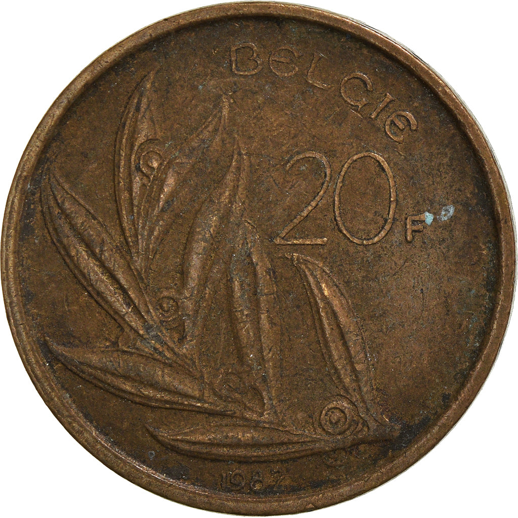 Münze, Belgien, 20 Francs, 20 Frank, 1982