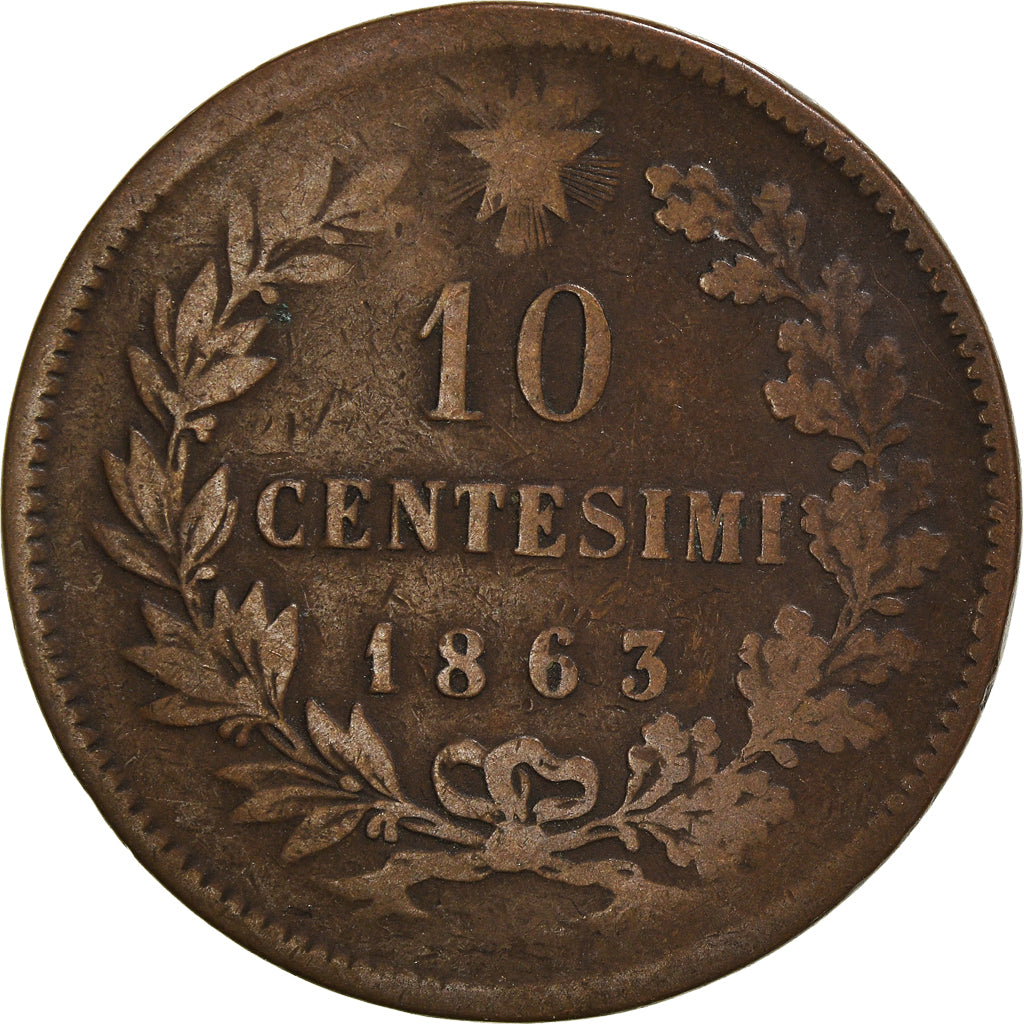 Coin, Italy, 10 Centesimi, 1863