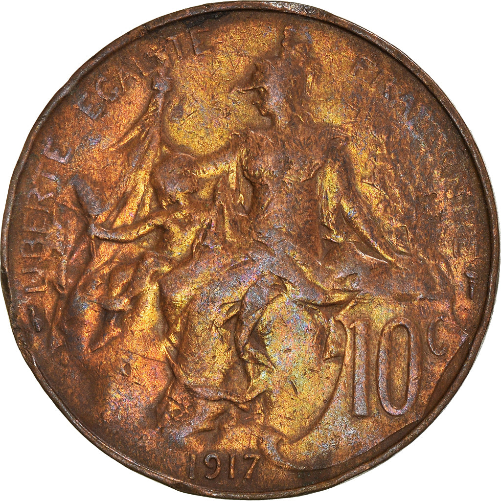 Munten, Frankrijk, 10 Centimes, 1917