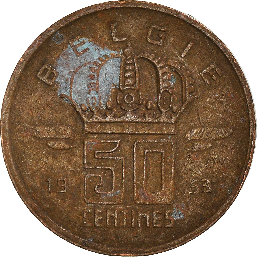 Münze, Belgien, 50 Centimes, 1953