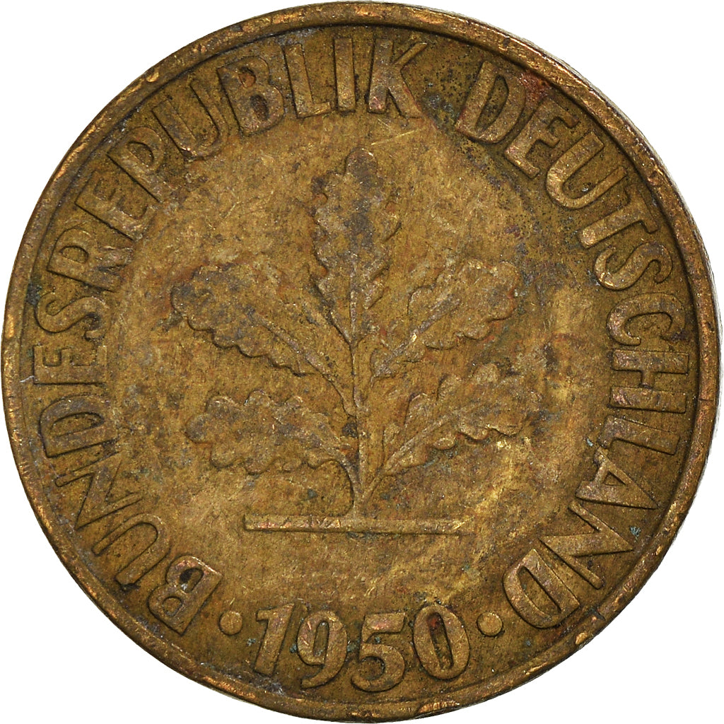 Moneta, GERMANIA - REPUBBLICA FEDERALE, 10 Pfennig, 1950