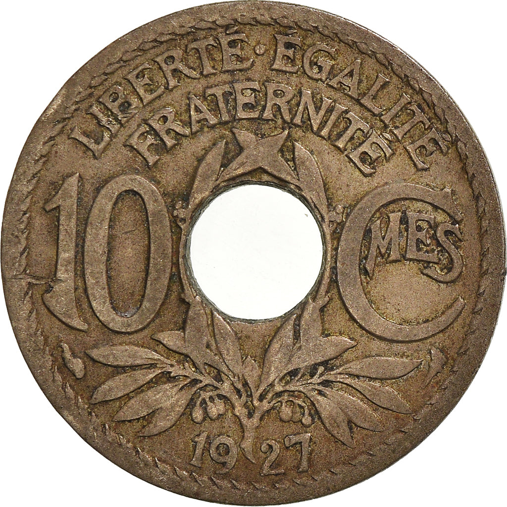Moeda, França, 10 Centimes, 1927