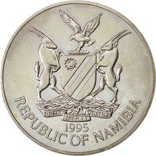 NAMIBIA, 10 Dollars, 1995, KM #9, MS(63), Copper-Nickel, 28.69