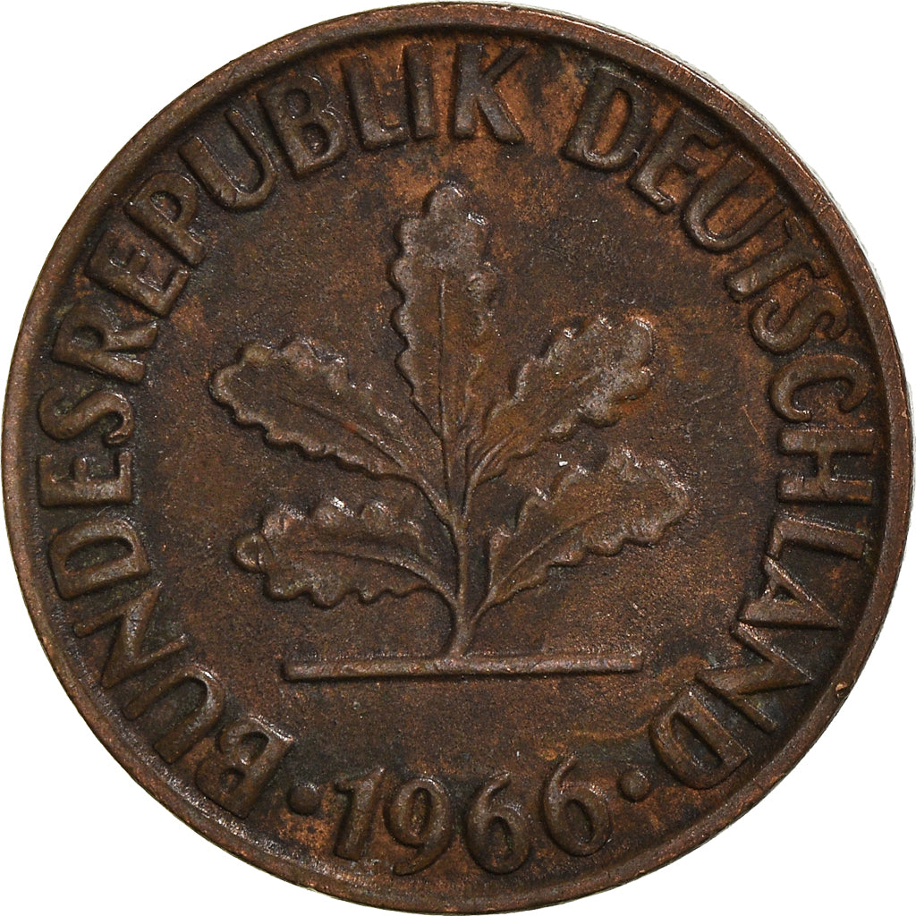 Moneda, ALEMANIA - REPÚBLICA FEDERAL, 2 Pfennig, 1966
