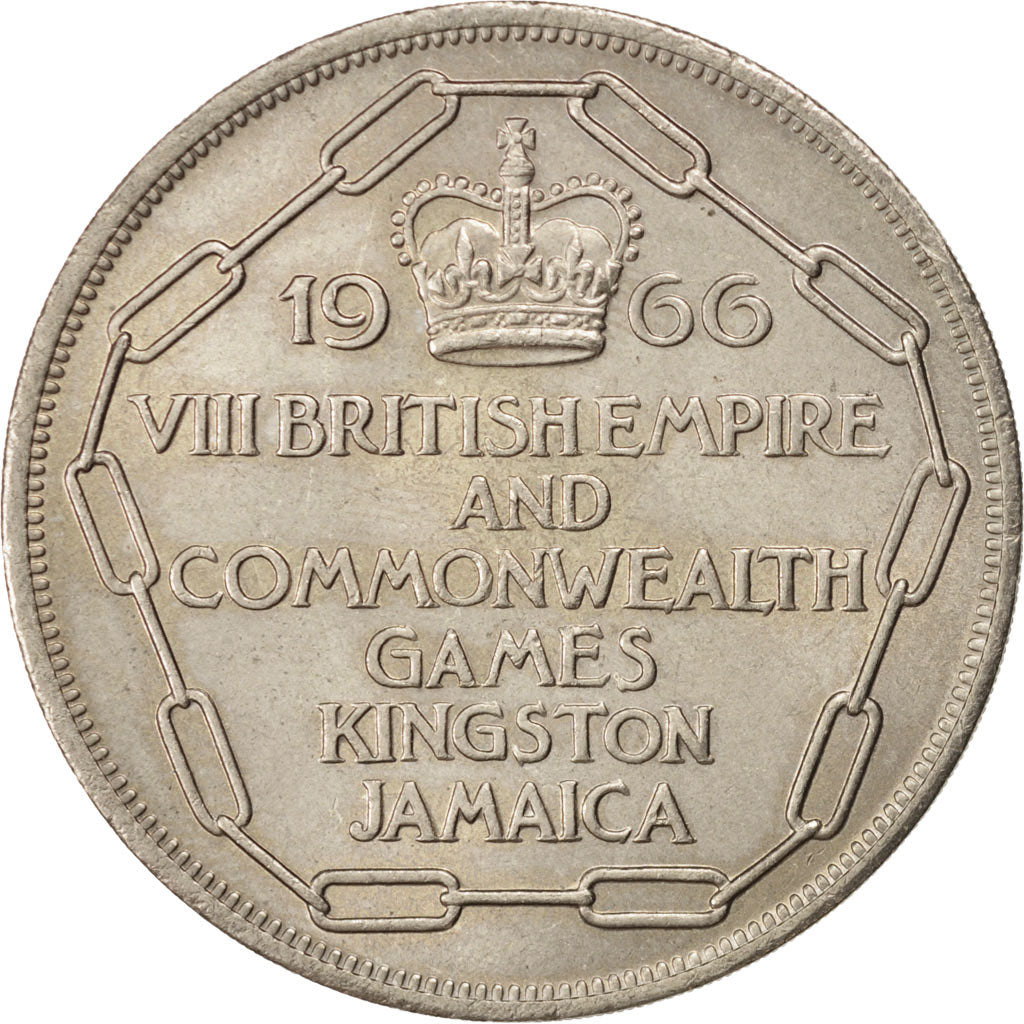 JAMAICA, 5 Shilling, 1966, KM #40, MS(63), Copper-Nickel, 28.11