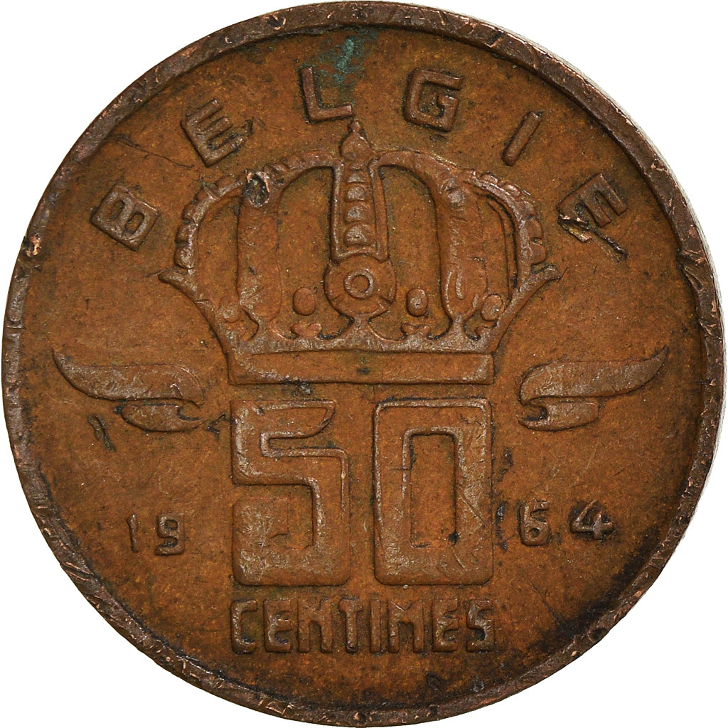 Münze, Belgien, 50 Centimes, 1964