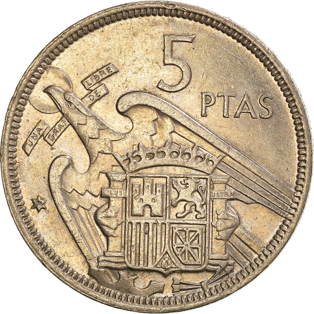 Moneta, Spagna, 5 Pesetas, 1957 (74)