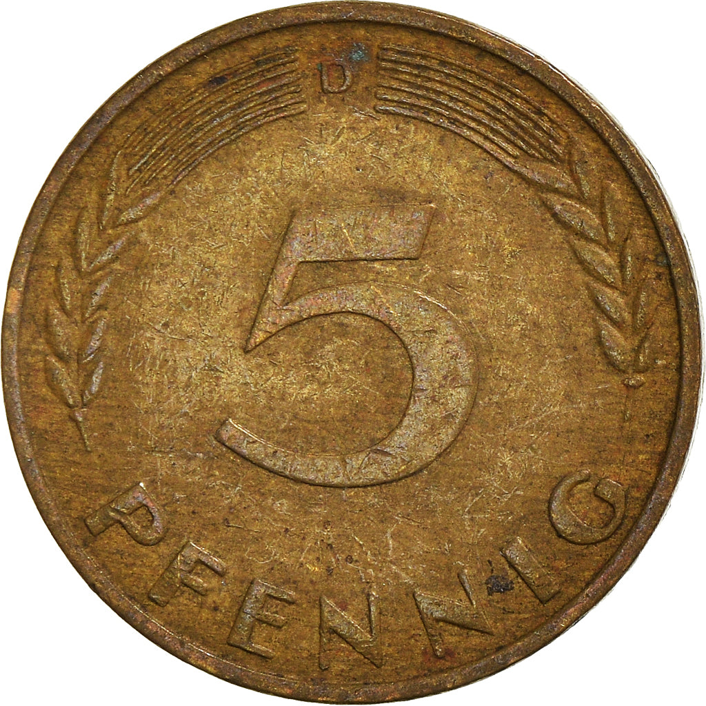 Moneda, ALEMANIA - REPÚBLICA FEDERAL, 5 Pfennig, 1950
