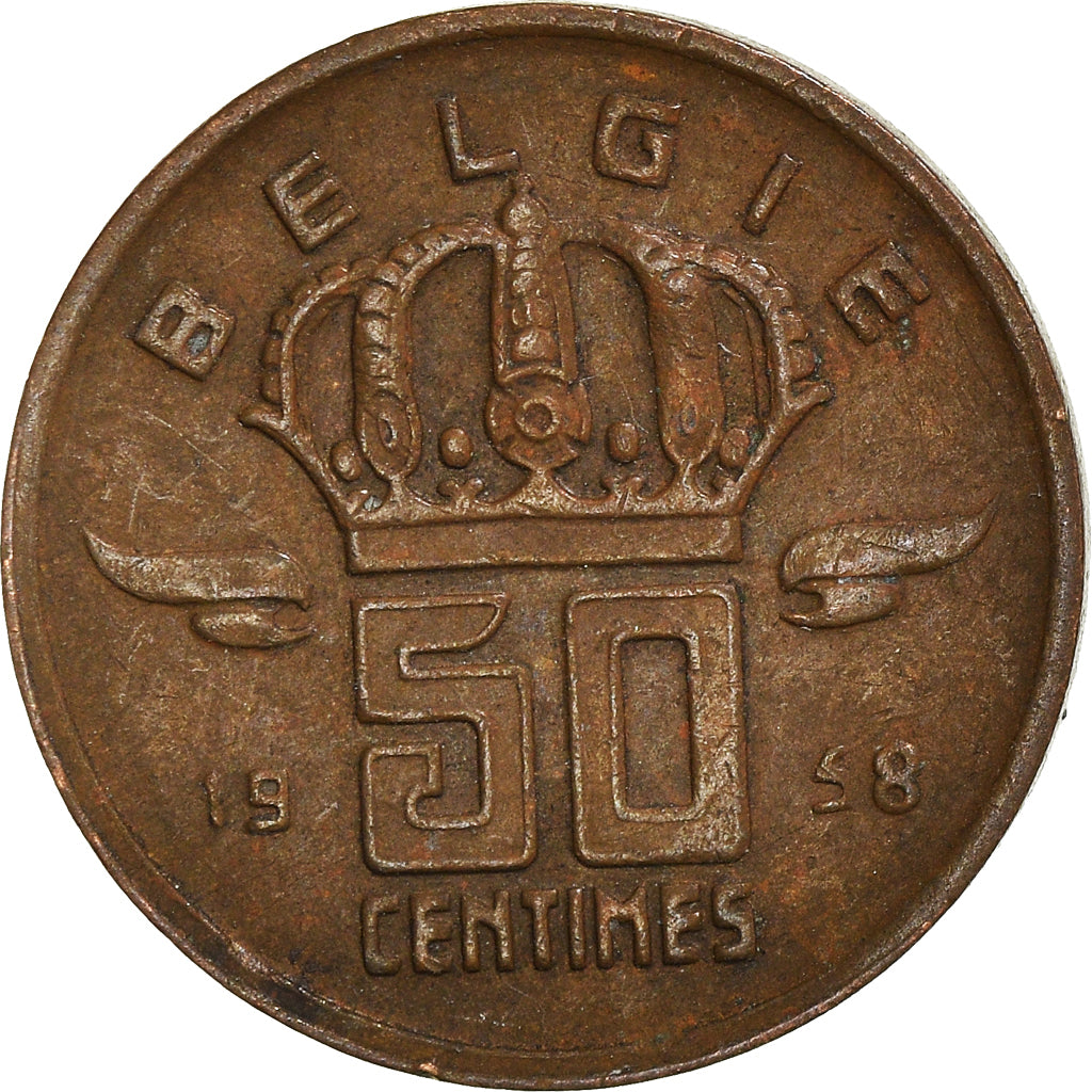 Münze, Belgien, 50 Centimes, 1958