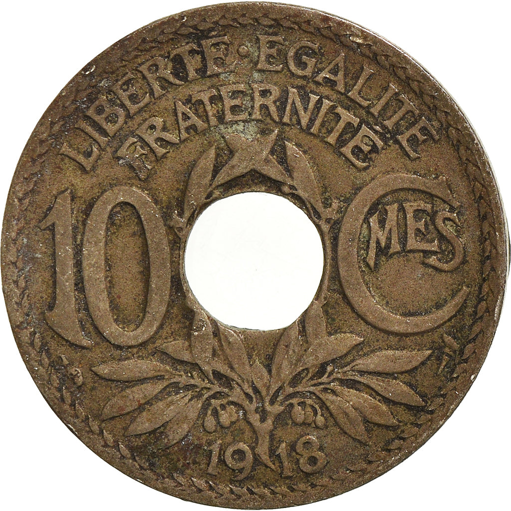 Coin, France, 10 Centimes, 1918