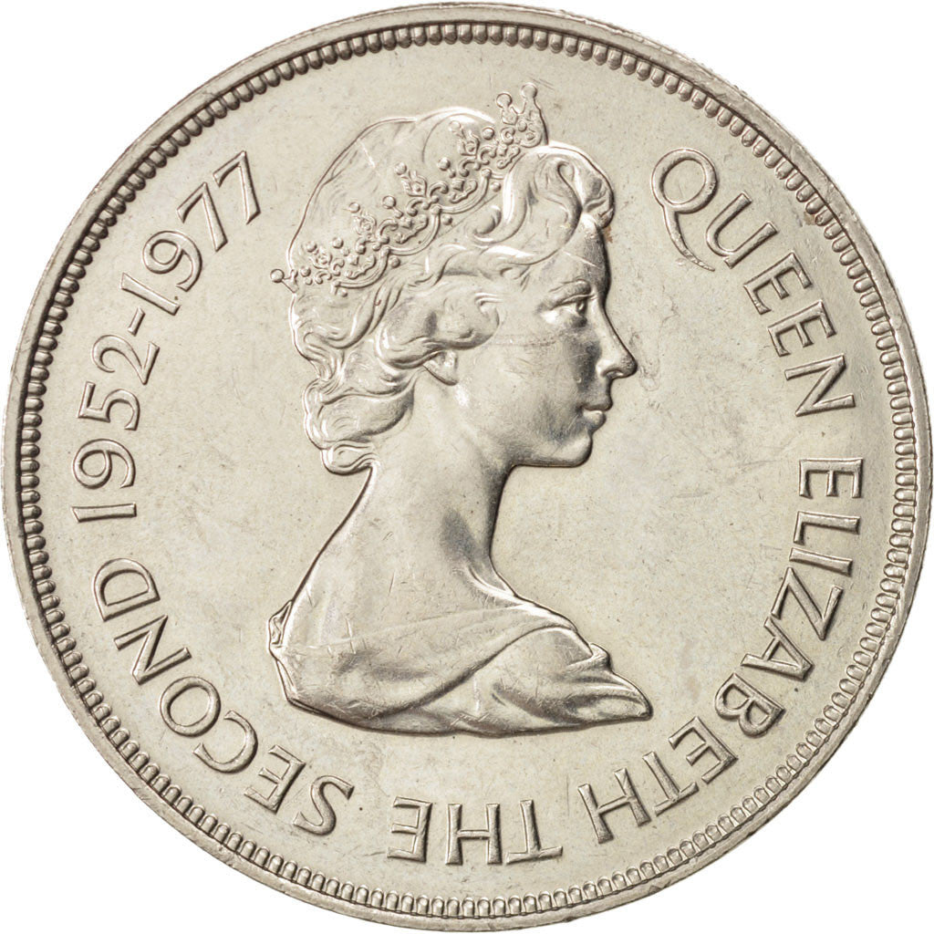 Coin, Falkland Islands, Elizabeth II, 50 Pence, 1977, MS(63), Copper-nickel