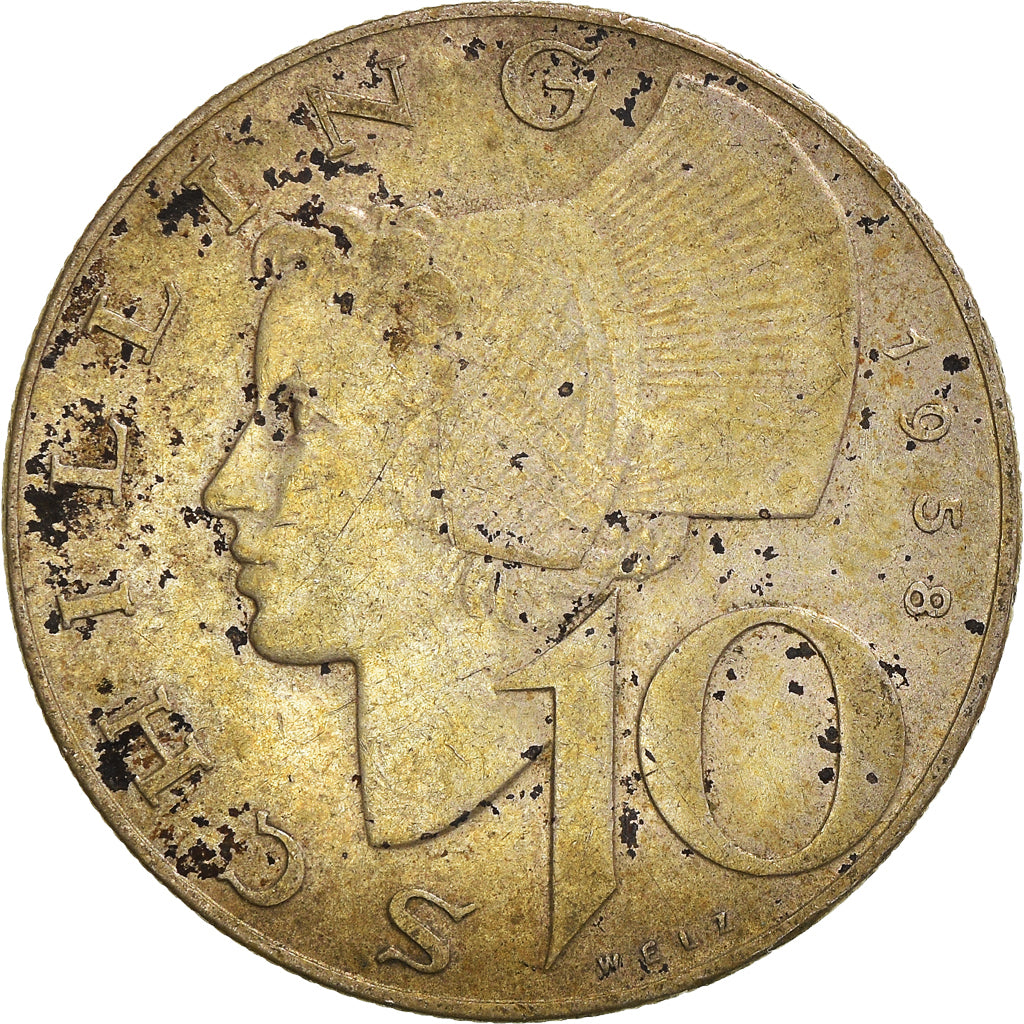 Münze, Österreich, 10 Schilling, 1958