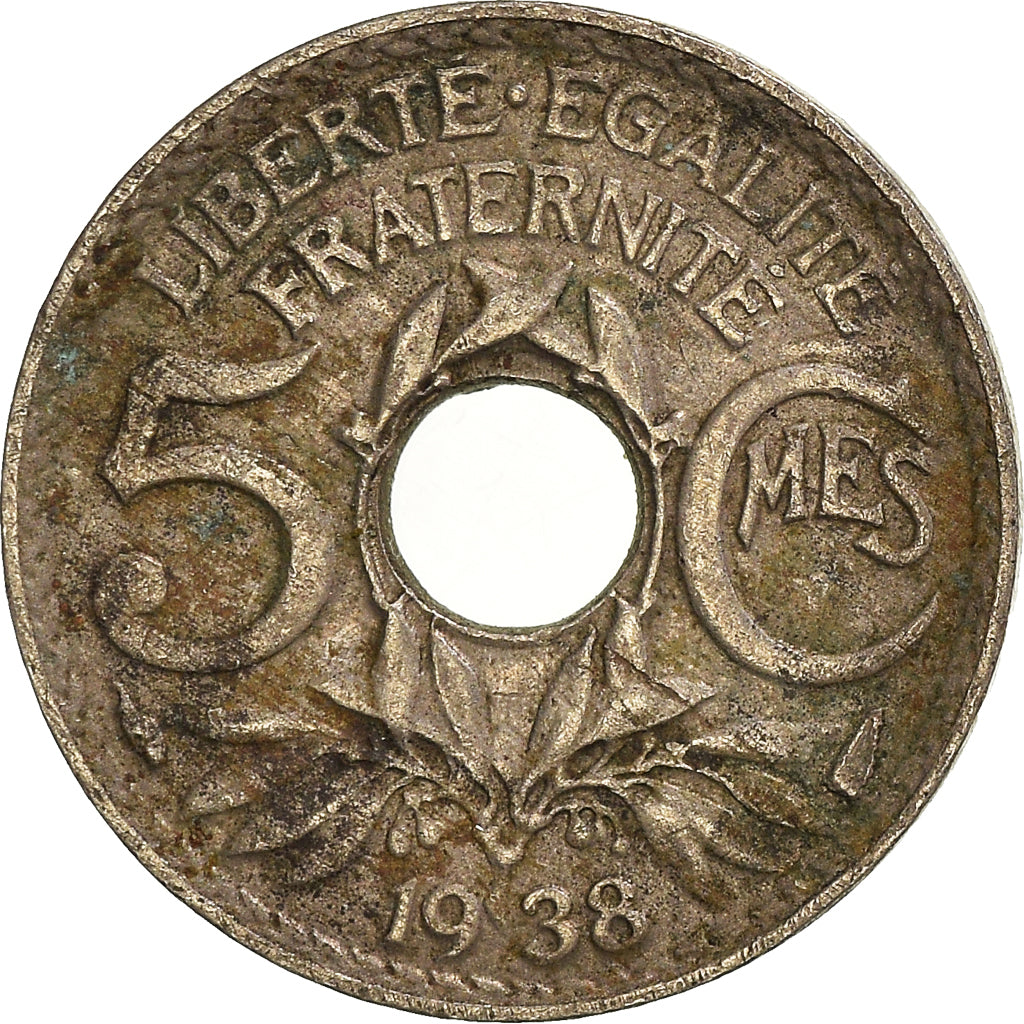 Moneta, Francia, 5 Centimes, 1938