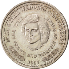 TURKS & CAICOS ISLANDS, Crown, 1991, KM #76, MS(63), Copper-Nickel, 39.25, 28.18