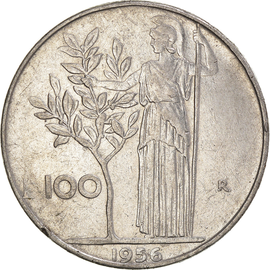 Moeda, Itália, 100 Lire, 1956
