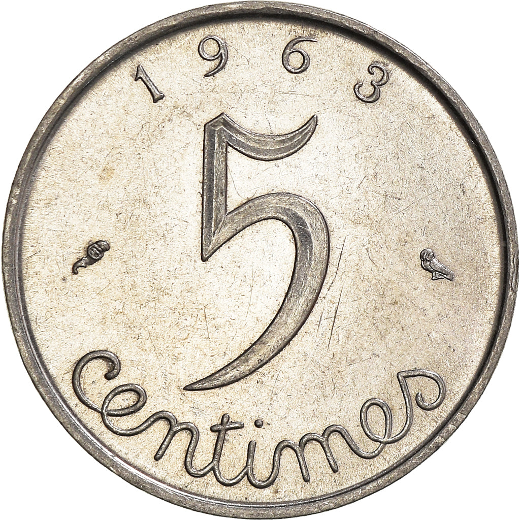 Moneta, Francia, 5 Centimes, 1963