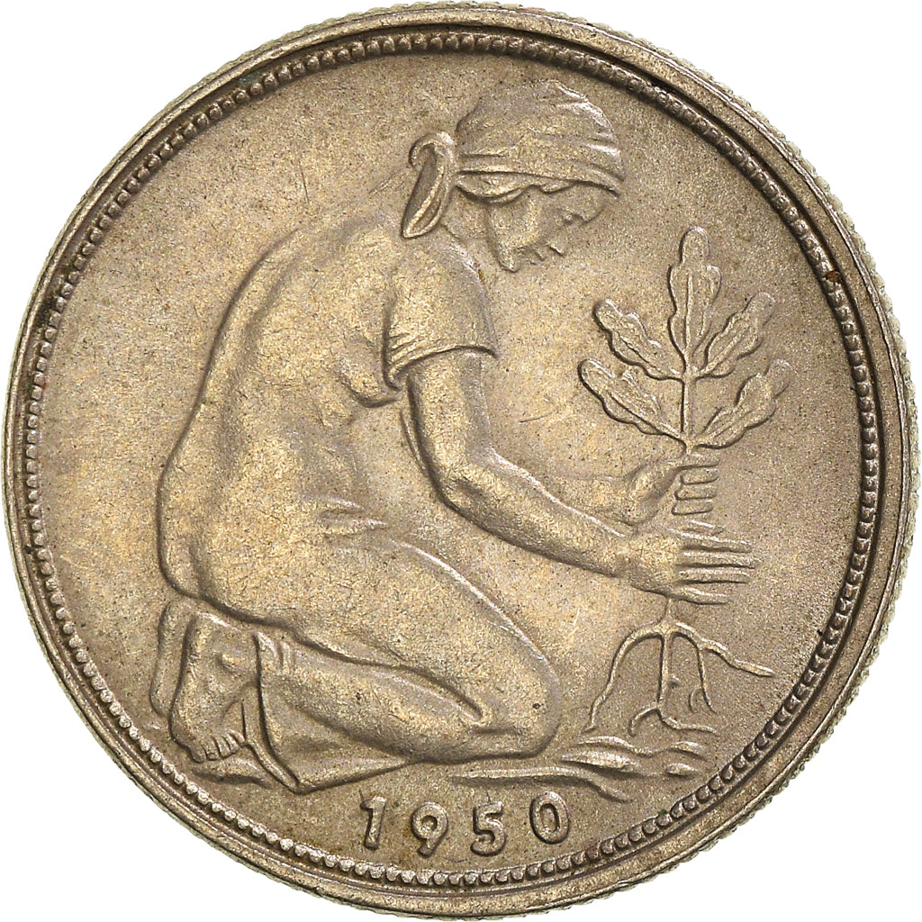 Munten, Federale Duitse Republiek, 50 Pfennig, 1950