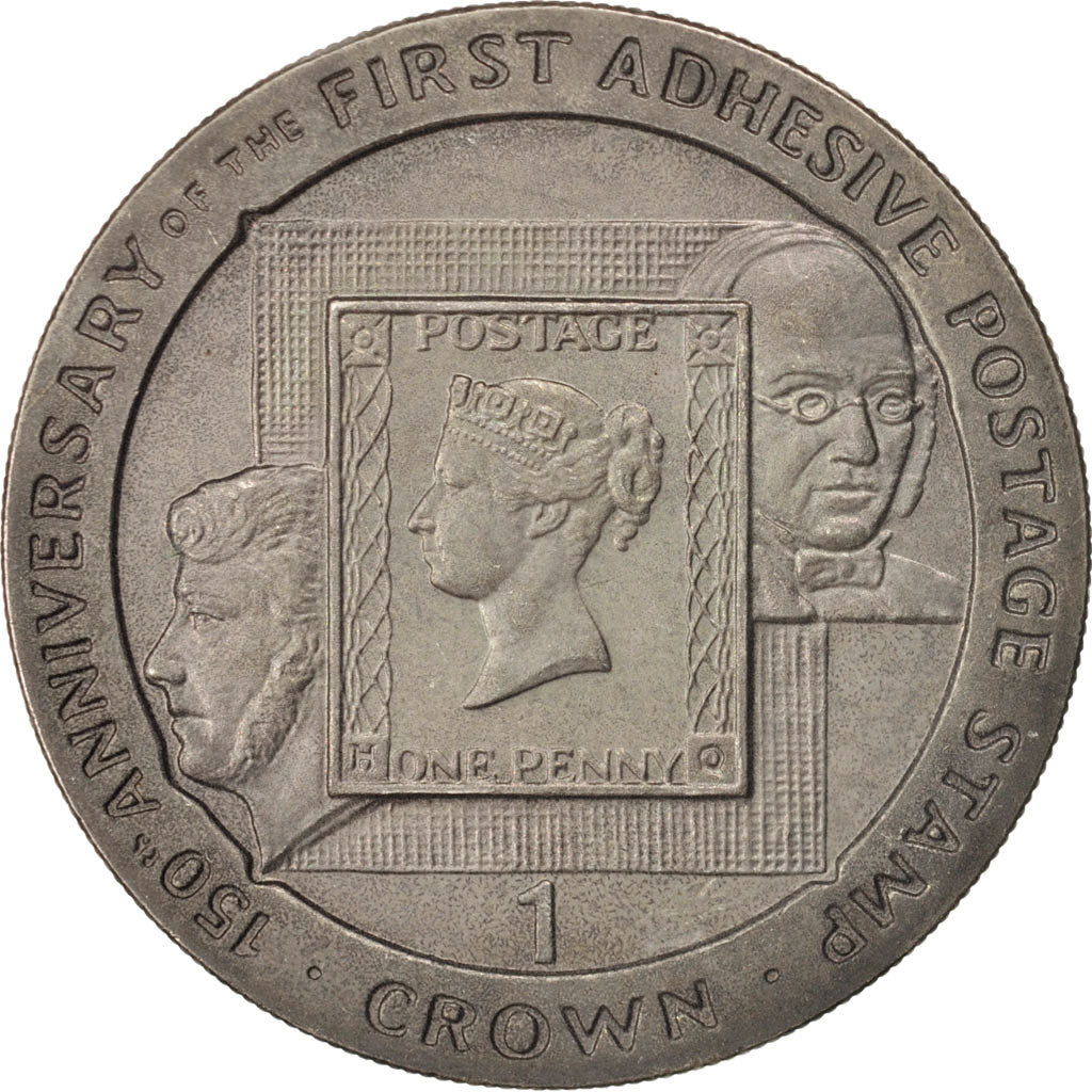 GIBRALTAR, Crown, 1990, KM #49, MS(63), Copper-Nickel, 38.8, 28.48