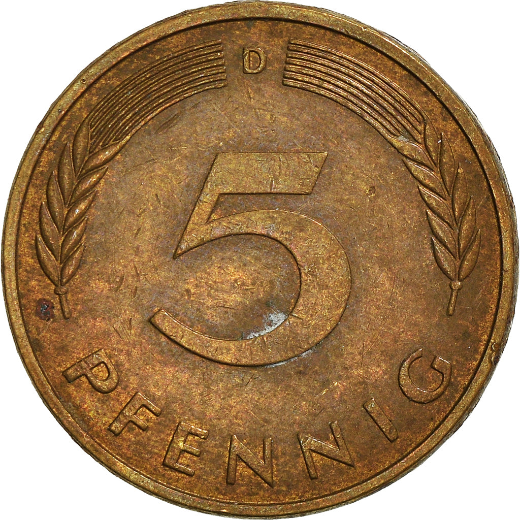 Moneta, GERMANIA - REPUBBLICA FEDERALE, 5 Pfennig, 1981