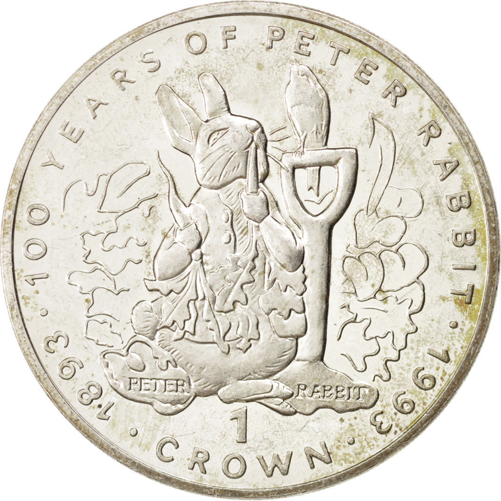 GIBRALTAR, Crown, 1993, KM #201a, MS(60-62), Silver, 38.8, 28.64