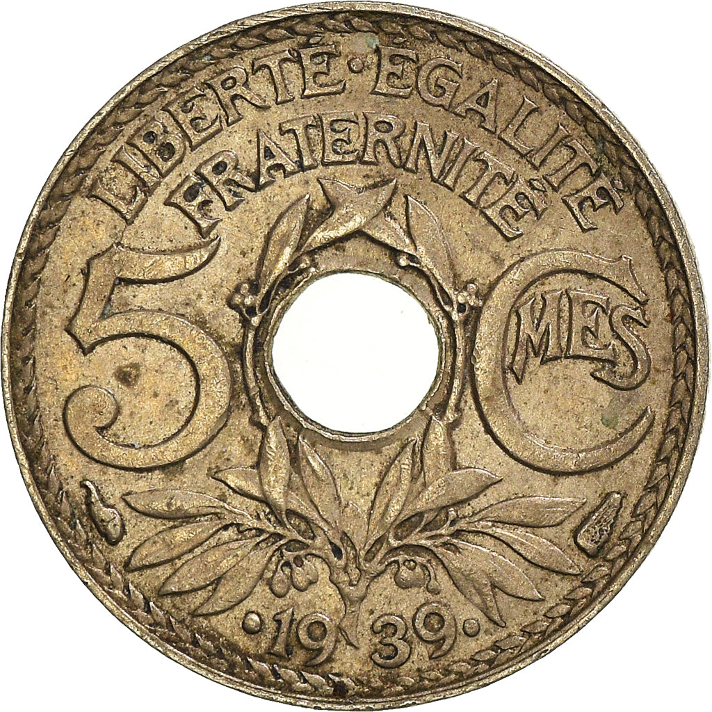 Moneta, Francia, 5 Centimes, 1939