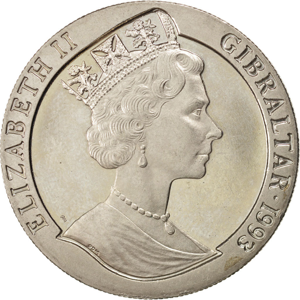 GIBRALTAR, Crown, 1993, KM #121, MS(63), Copper-Nickel, 38.8, 28.33