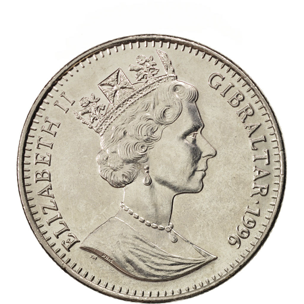 GIBRALTAR, Crown, 1996, KM #358, MS(63), Copper-Nickel, 38.8, 28.52