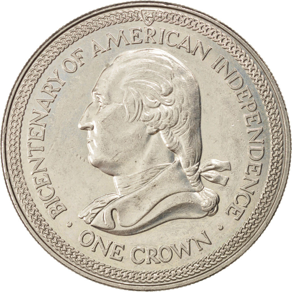 ISLE OF MAN, Crown, 1976, Pobjoy Mint, KM #37, MS(60-62), Copper-Nickel, 38.5,..