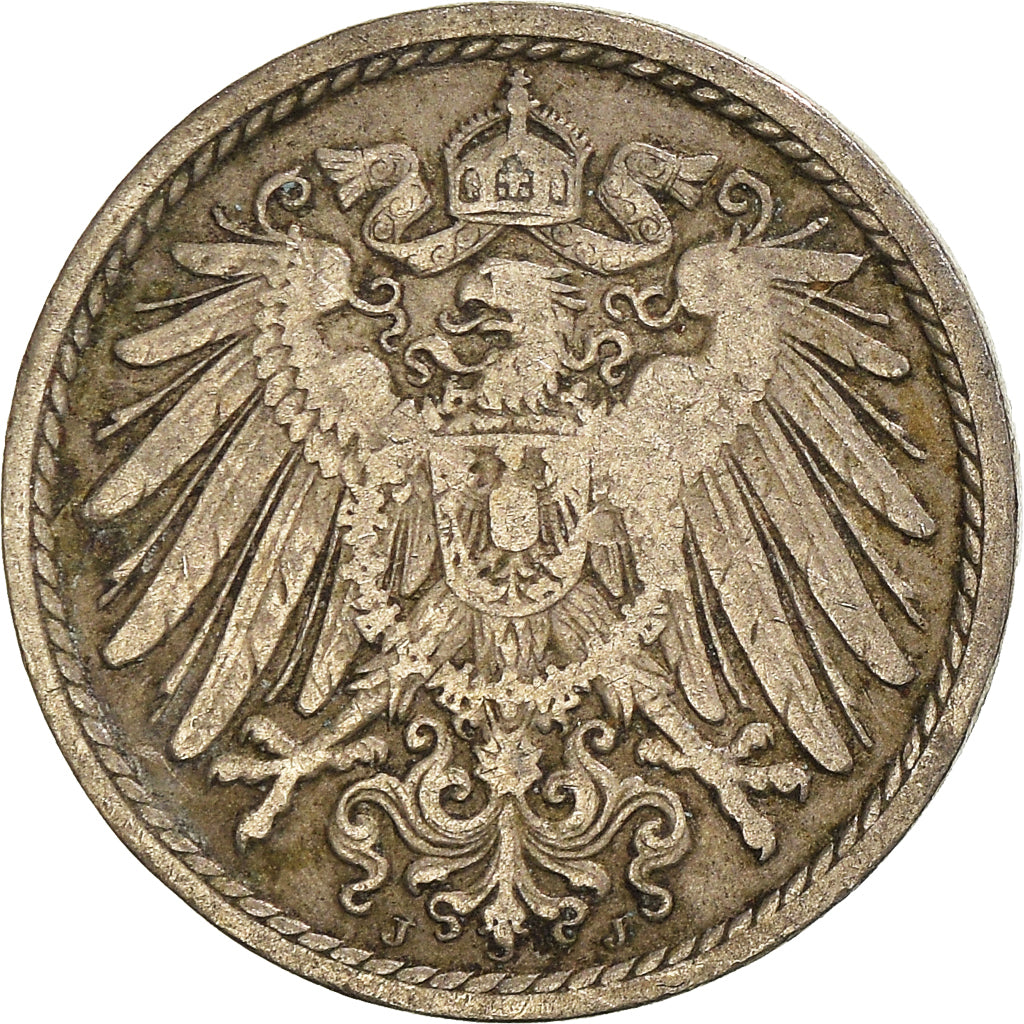 Monnaie, Empire allemand, 5 Pfennig, 1907