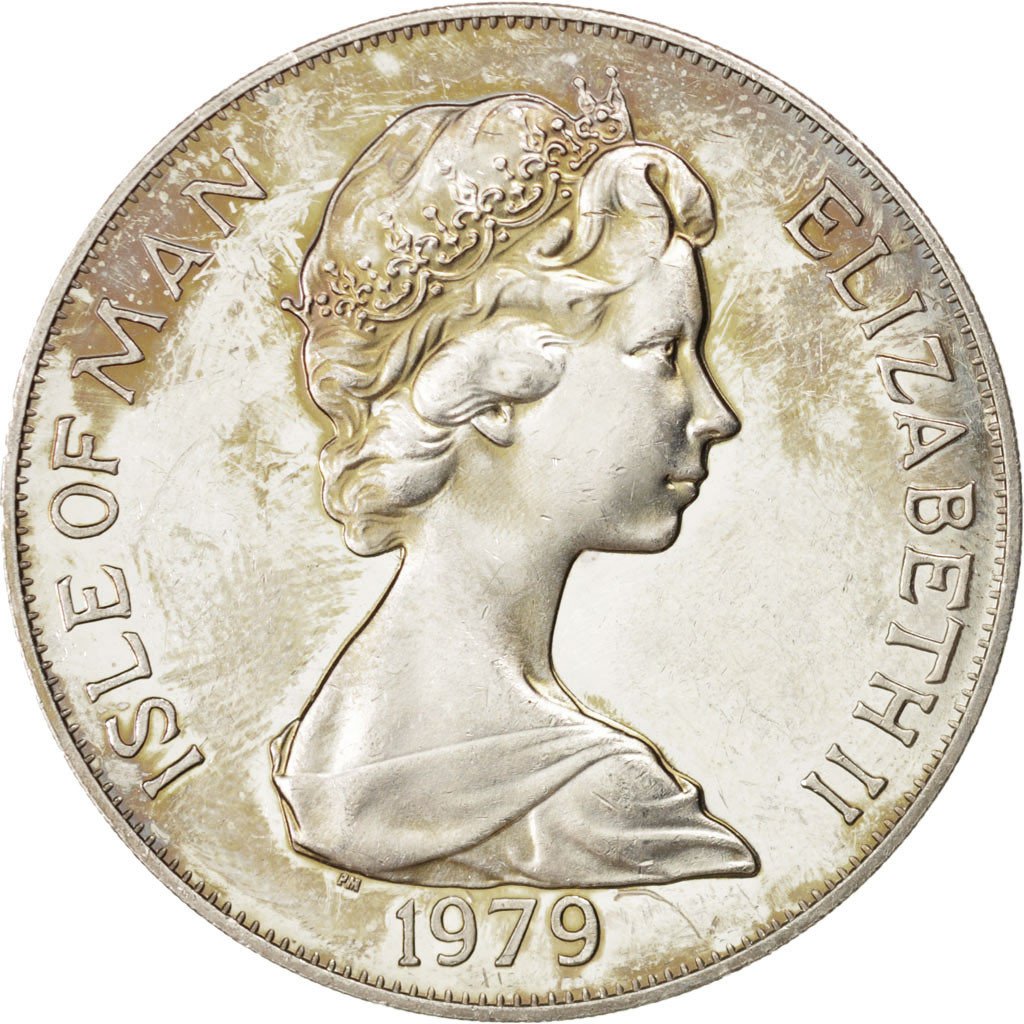 ISLE OF MAN, Crown, 1979, Pobjoy Mint, KM #49a, AU(55-58), Silver, 38.5, 28.80