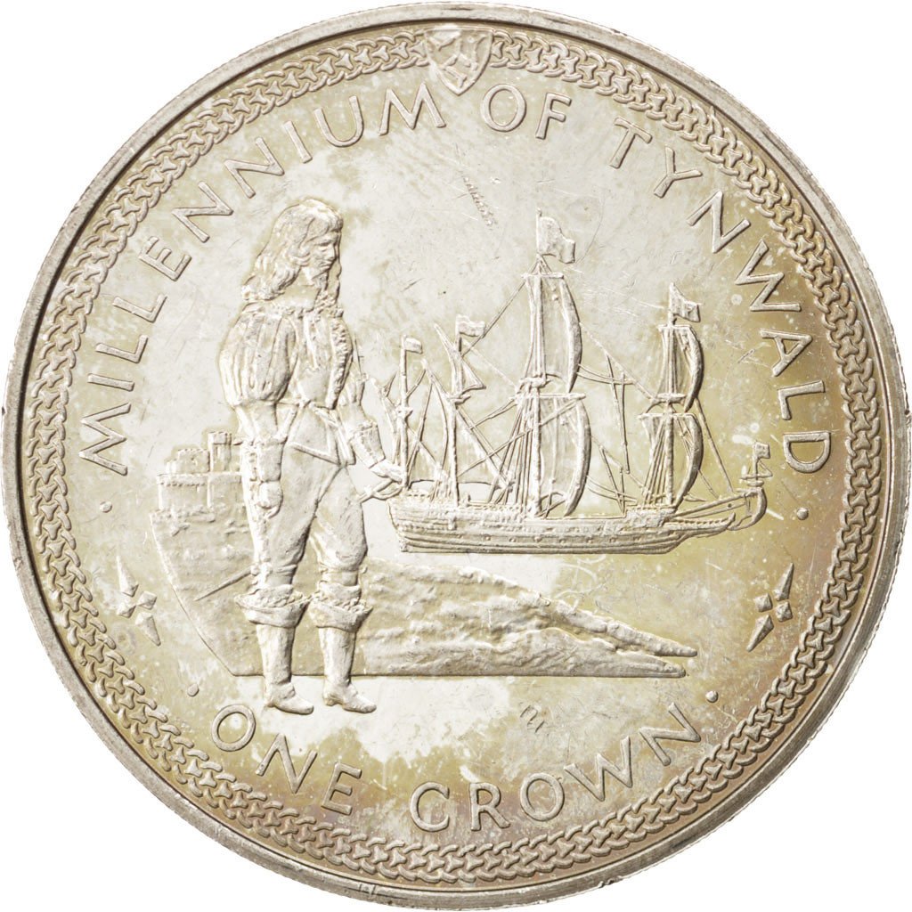 ISLE OF MAN, Crown, 1979, Pobjoy Mint, KM #49a, AU(55-58), Silver, 38.5, 28.80
