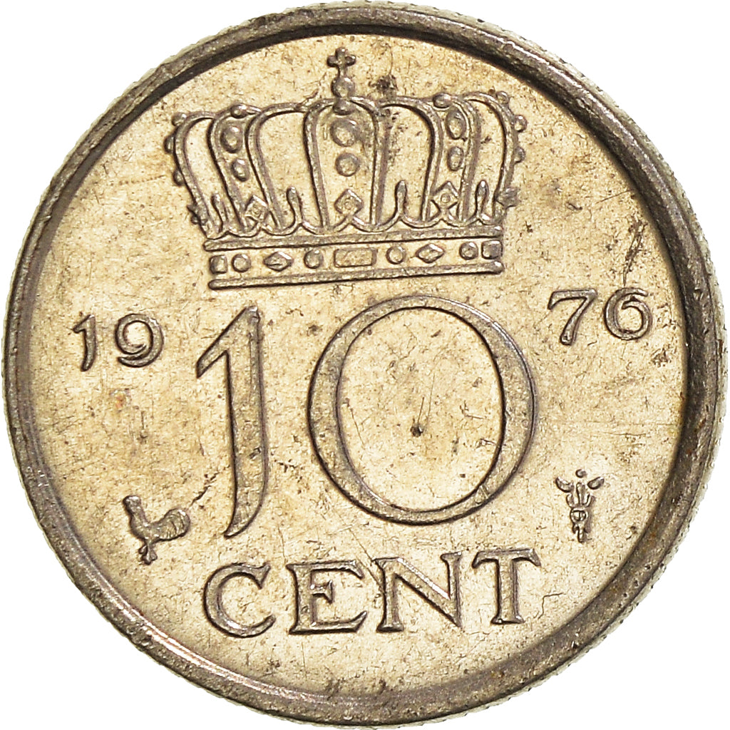 Münze, Niederlande, 10 Cents, 1976